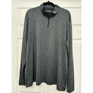 Real Essentials Men’s Heather Gray Quarter Zip Pullover Long Sleeve Athletic L